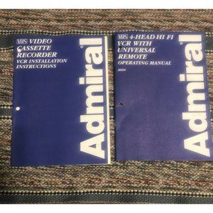 Admiral 20434 VHS 4 Head Stereo Hi-Fi VCR Operatin